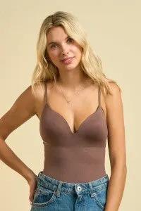 Body Cami Mujer Escote Corazón Push Up Ajustable – Color Café Chocolate by Yanet Collective