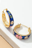 pendientes de aro con flores cloisonnŽ