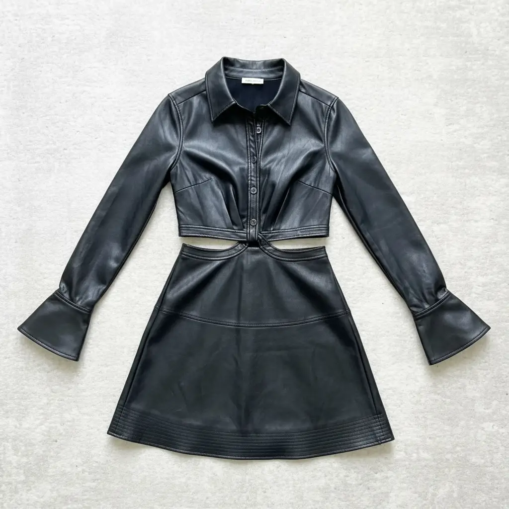 Yanet Collective Vestido vini piel negro - Vestidos