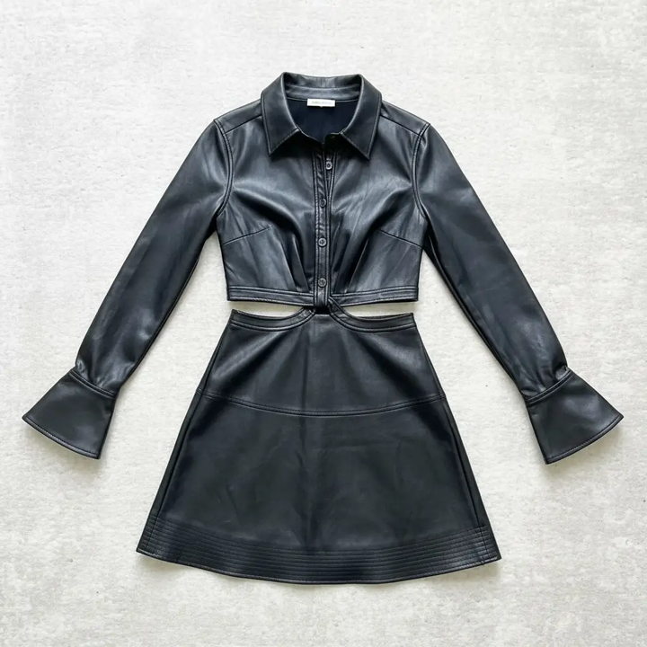 Yanet Collective Vestido vini piel negro - Vestidos