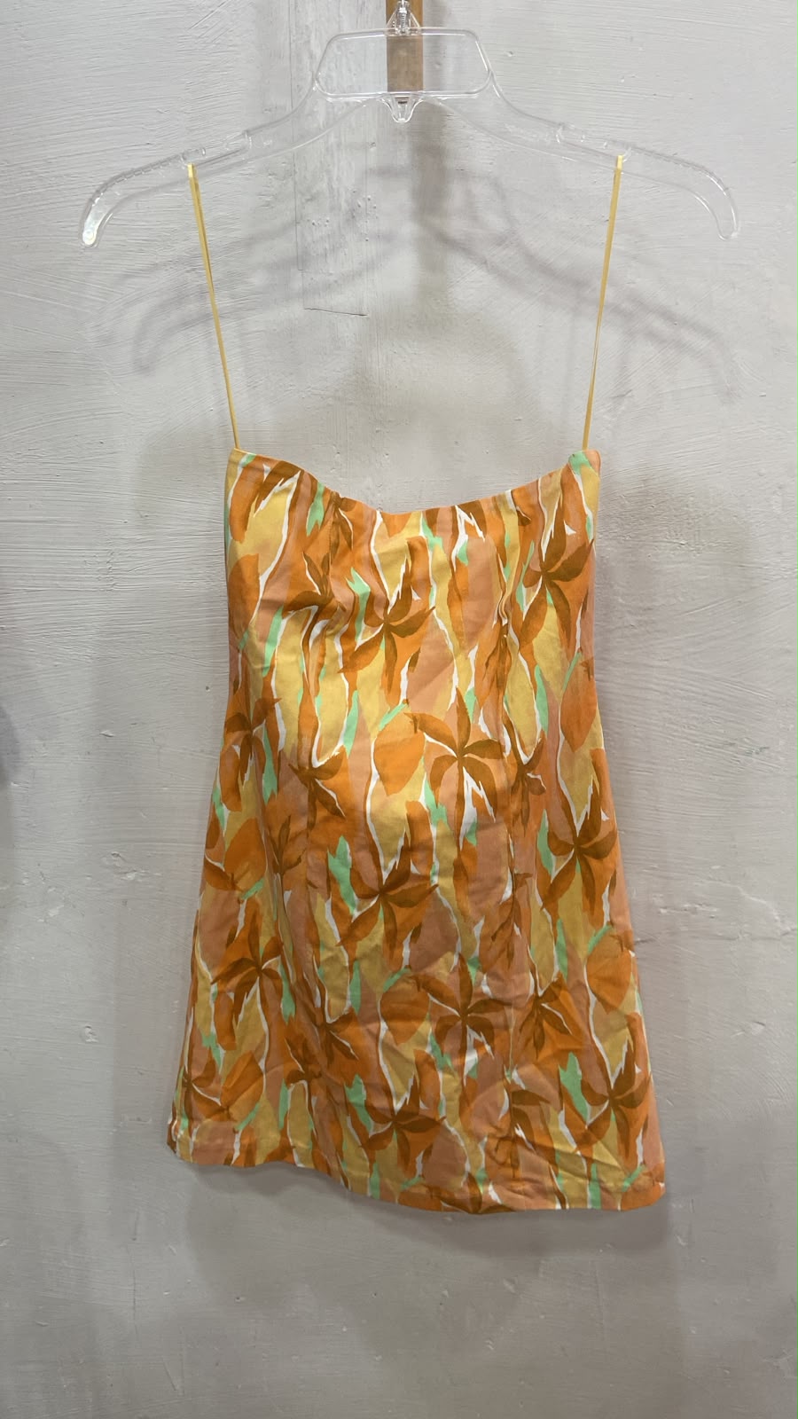 Peach Spaghetti Strap Camisole with Leaf Print