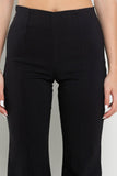 Pantalón de Dama Flare Tiro Alto Color Sólido Negro - Moda Mujer México