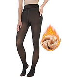 Medias Mallas Leggins Afelpadas Efecto Translúcido, Gruesas para el Invierno