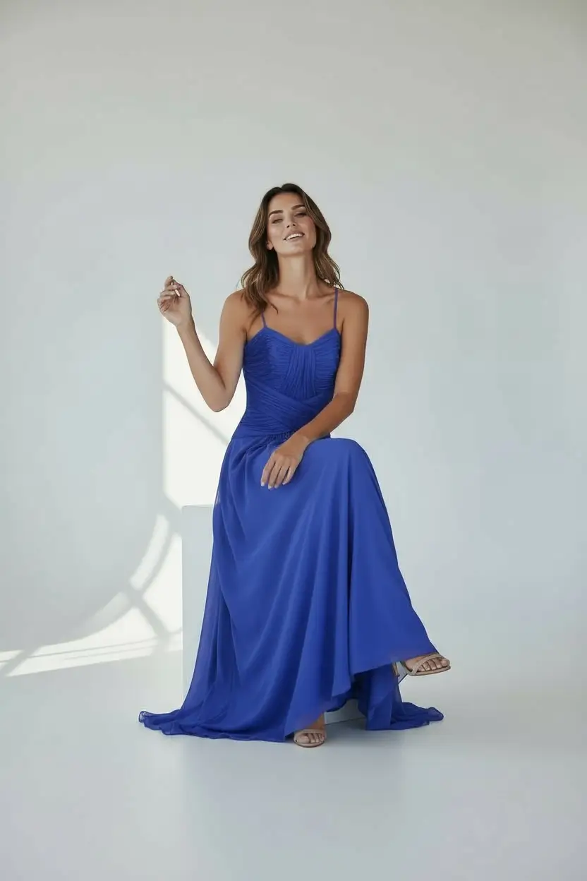 Vestido azul largo by Yanet Collective