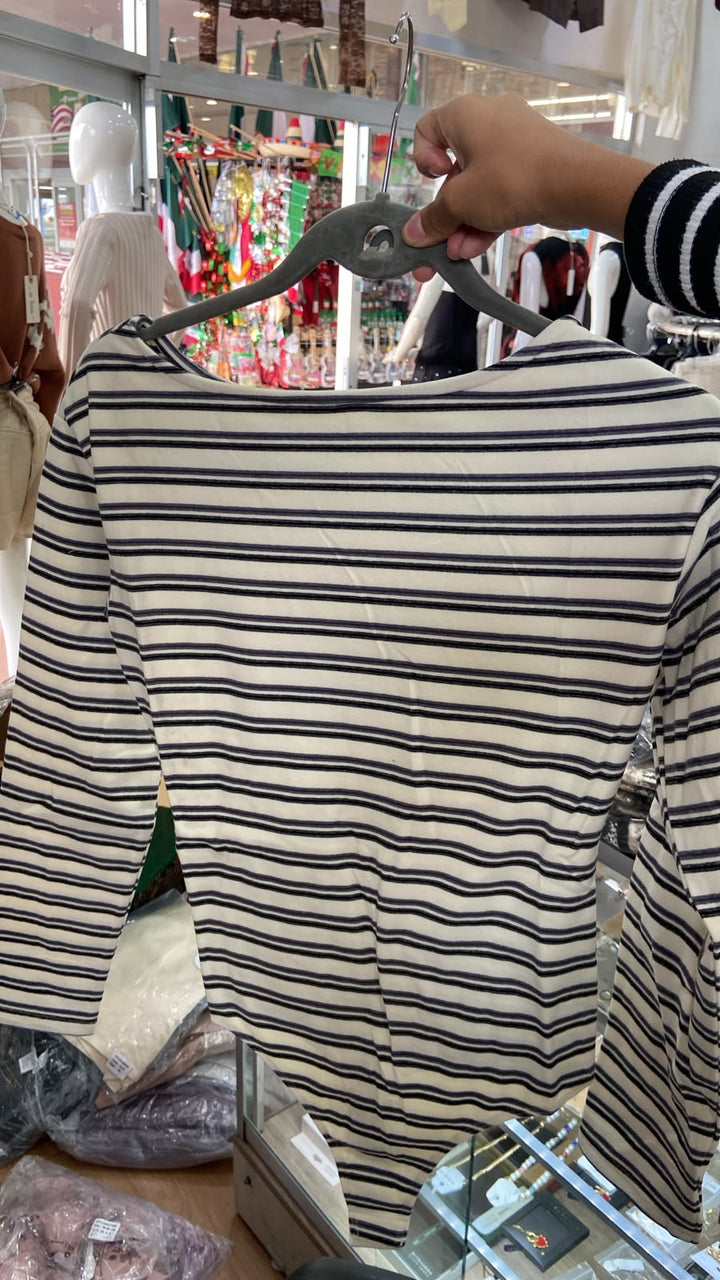 Body de Manga Larga a Rayas Blancas - Estilo Boutique