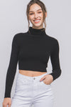 Blusa Manga Larga Suéter Rayado con Cuello Alto - Cómodo y Moderno