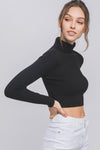 Blusa Manga Larga Suéter Rayado con Cuello Alto - Cómodo y Moderno