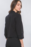 Blazer Abierto Manga Larga Negro – Elegancia y Sofisticación
