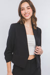Blazer Abierto Manga Larga Negro – Elegancia y Sofisticación