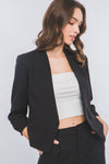 Blazer Abierto Manga Larga Negro – Elegancia y Sofisticación