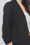 Blazer Abierto Manga Larga Negro – Elegancia y Sofisticación