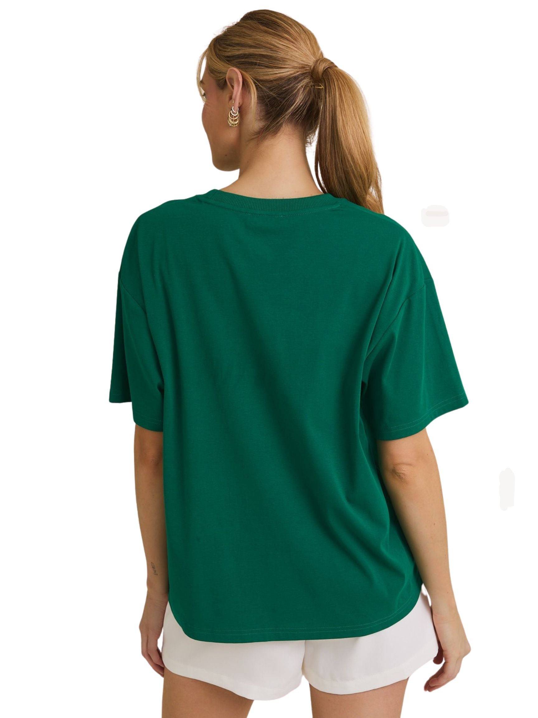 Camiseta Verde de Manga Corta con Diseño Playero - Estilo Boutique