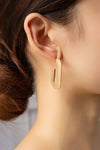 Pendientes de aro con superficie plana en forma de U