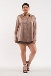Blusa manga larga color cafe