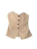 Blusa Top Strapless abotonado khaki