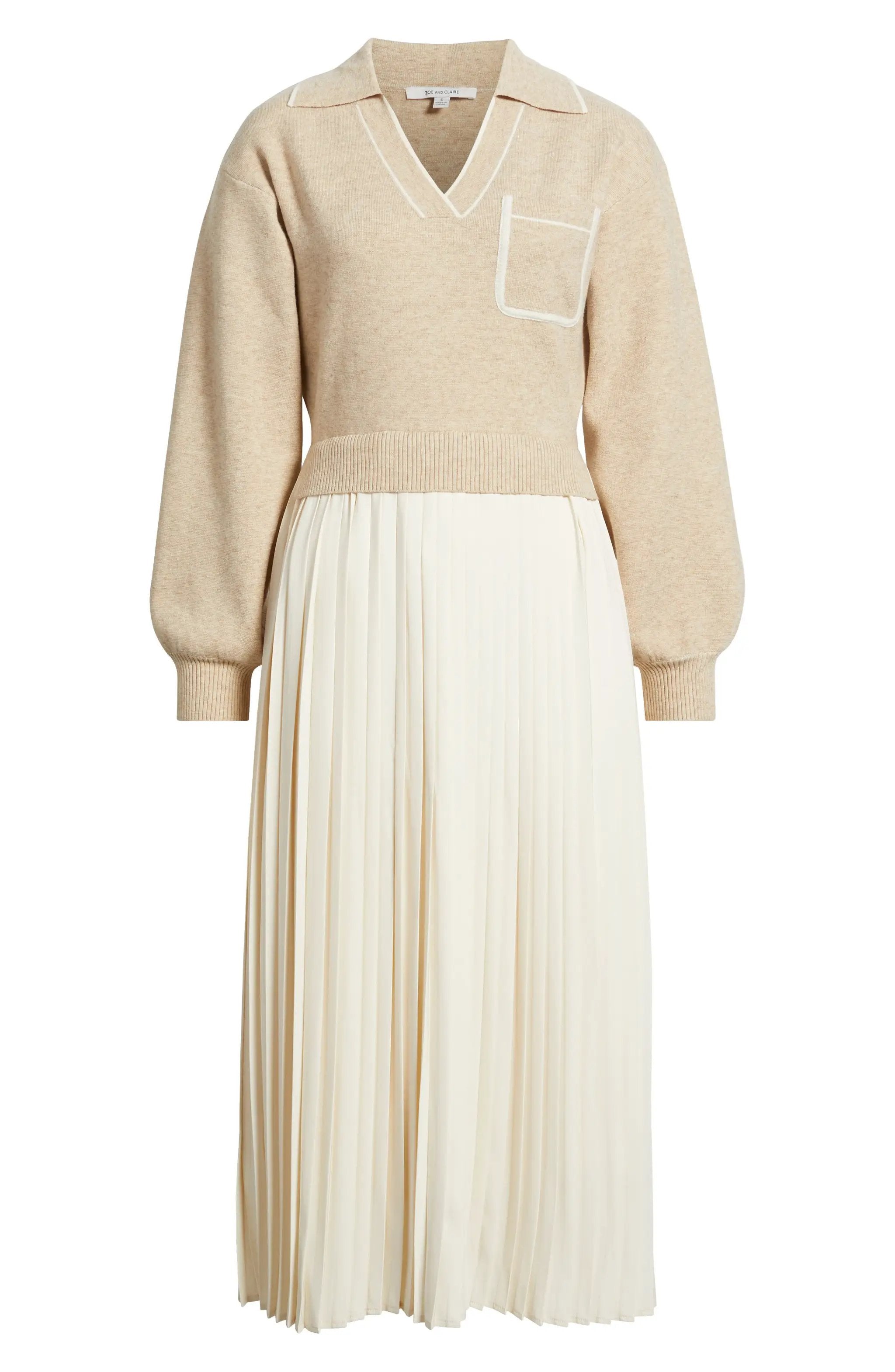 Vestido Maxi Manga Larga beige by Yanet Collective