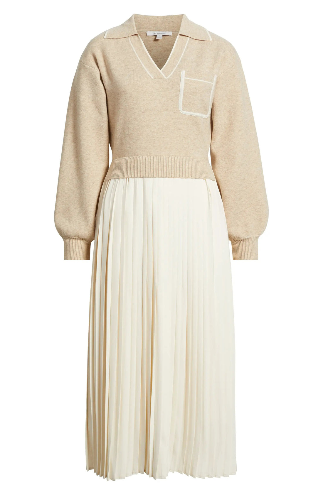 Vestido Maxi Manga Larga beige by Yanet Collective