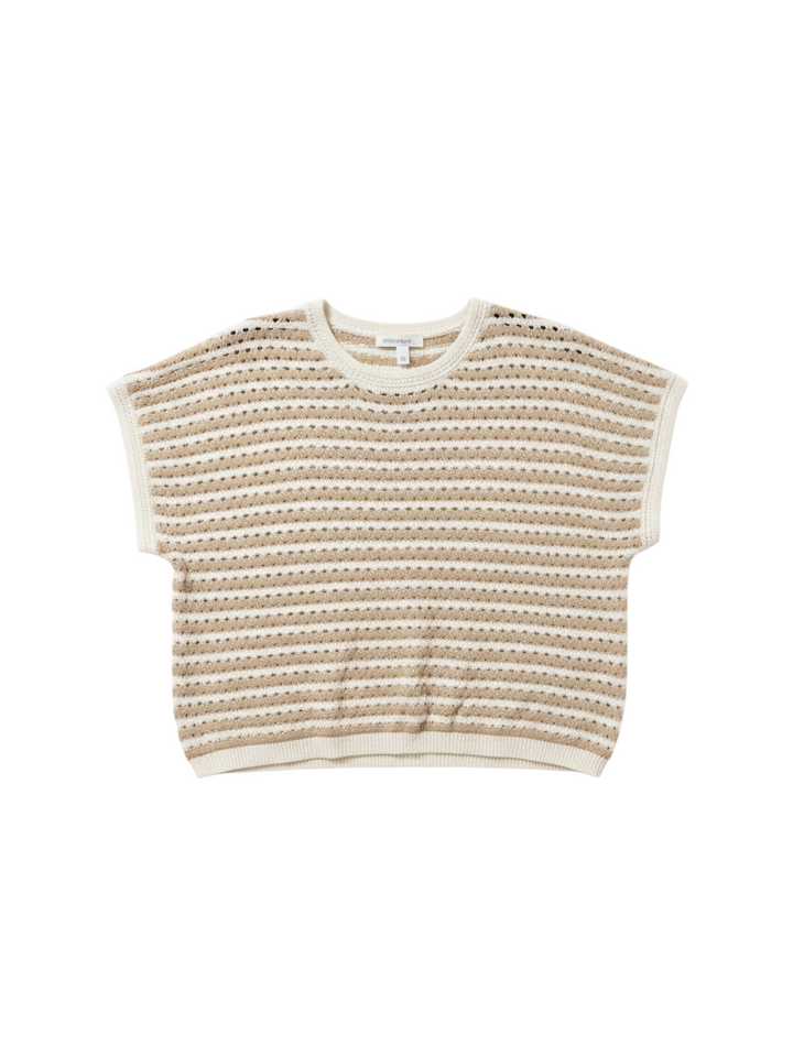 Top de Punto Crema con Textura a Rayas - Estilo Boutique