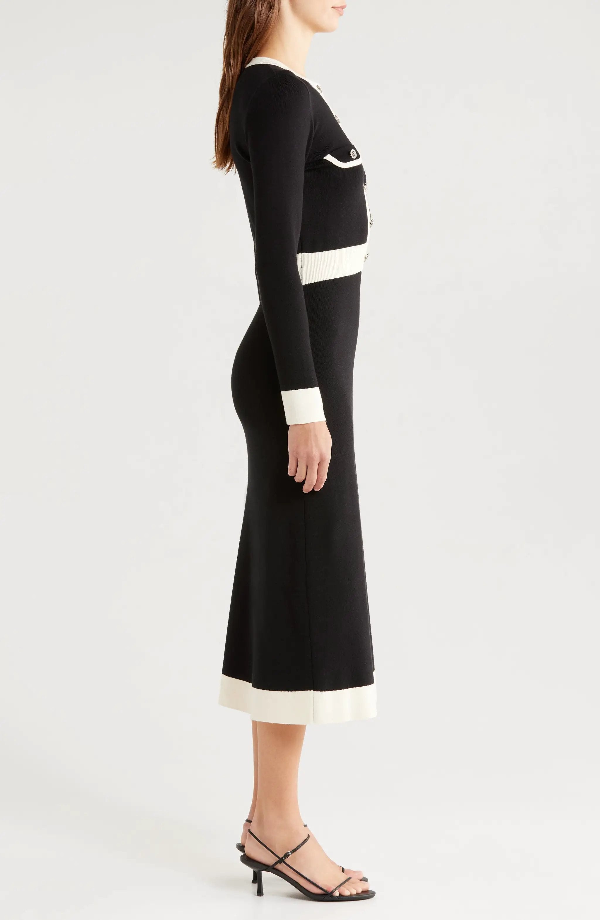 Vestido Negro Manga Larga Abotonado by Yanet Collective