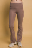 Leggings Acampanados de Cintura Alta para Mujer Con Bolsillos Laterales Deportivos Cafe Mocha Mousse