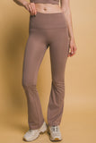 Leggings Acampanados de Cintura Alta para Mujer Con Bolsillos Laterales Deportivos Cafe Mocha Mousse