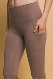 Leggings Acampanados de Cintura Alta para Mujer Con Bolsillos Laterales Deportivos Cafe Mocha Mousse