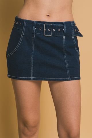 Falda Mini de Mezclilla Azul Índigo