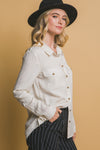 Camisa Blusa Casual Manga Larga Blanca Mujer