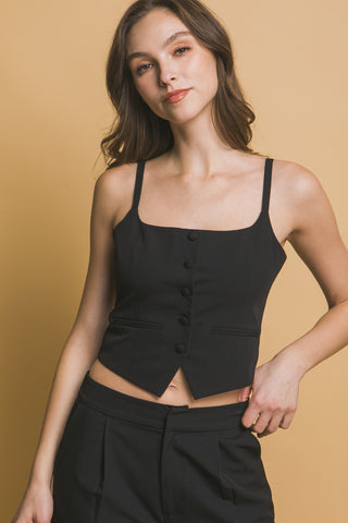 Top Chaleco Corto Entallado - Elegancia y Comodidad
