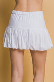 Falda-Short de Lino con Dobladillo Burbuja Blanco