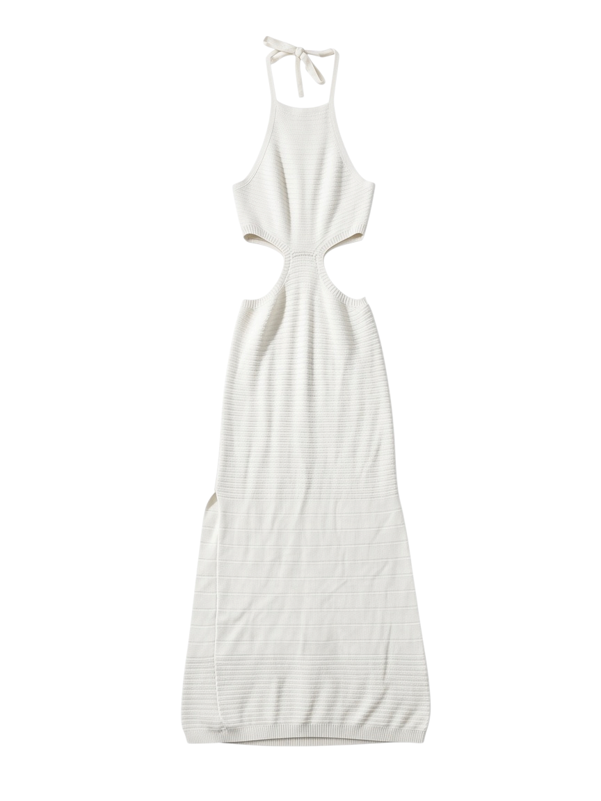 Vestido Sin Mangas de Corte Ajustado Color Blanco