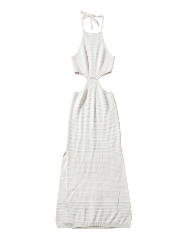 Vestido Sin Mangas de Corte Ajustado Color Blanco