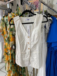 Chaleco con botones y escote en V Blanco