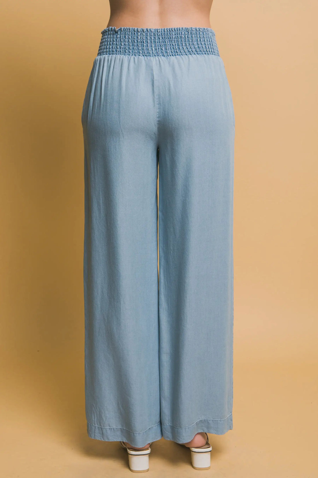 LOVE TREE Pantalones Casuales de Cintura Alta con Smock para Mujer - LOVE TREE - Pants