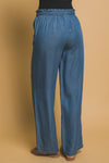 Pantalones tela estilo Denim Tencel con Cintura Elástica