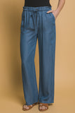 Pantalones tela estilo Denim Tencel con Cintura Elástica