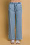 Pantalones tela estilo Denim Tencel con Cintura Elástica