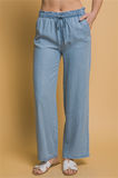 Pantalones tela estilo Denim Tencel con Cintura Elástica