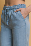 Pantalones tela estilo Denim Tencel con Cintura Elástica