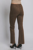 Pantalón de Gamuza Mujer | Tiro Alto con Cierre Lateral – Color Marrón Chocolate