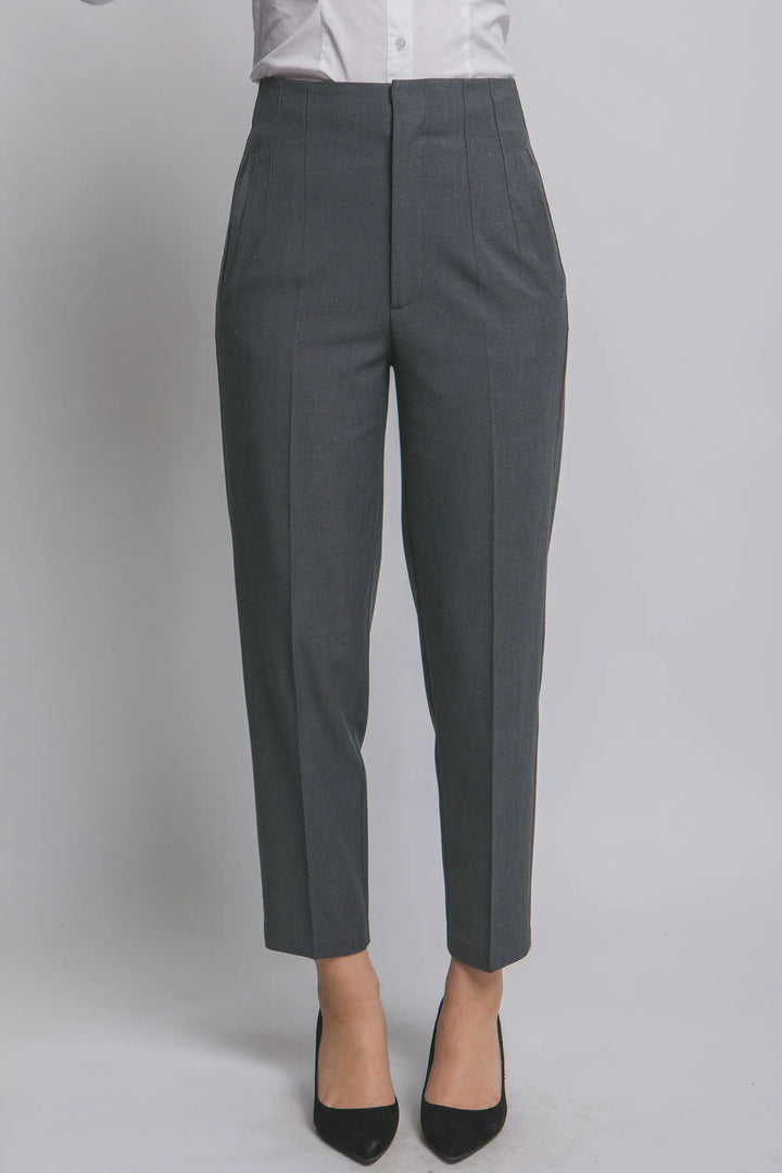 Pantalón de Vestir Mujer | Corte Recto Tiro Alto – Color Gris Clásico by Yanet Collective