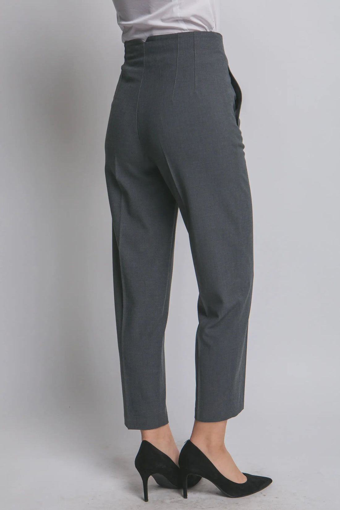 Pantalón de Vestir Mujer | Corte Recto Tiro Alto – Color Gris Clásico by Yanet Collective