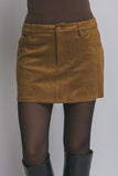 Falda Short Mujer Café Tipo Gamusa con Shorts Internos Elegante y Casual