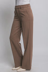 Pantalón Recto de Mujer Color Café – Elegante de Vestir con Bolsillos