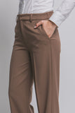 Pantalón Recto de Mujer Color Café – Elegante de Vestir con Bolsillos
