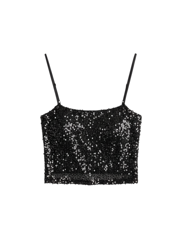 Top Corto de Tirantes con Lentejuelas - Estilo Boutique