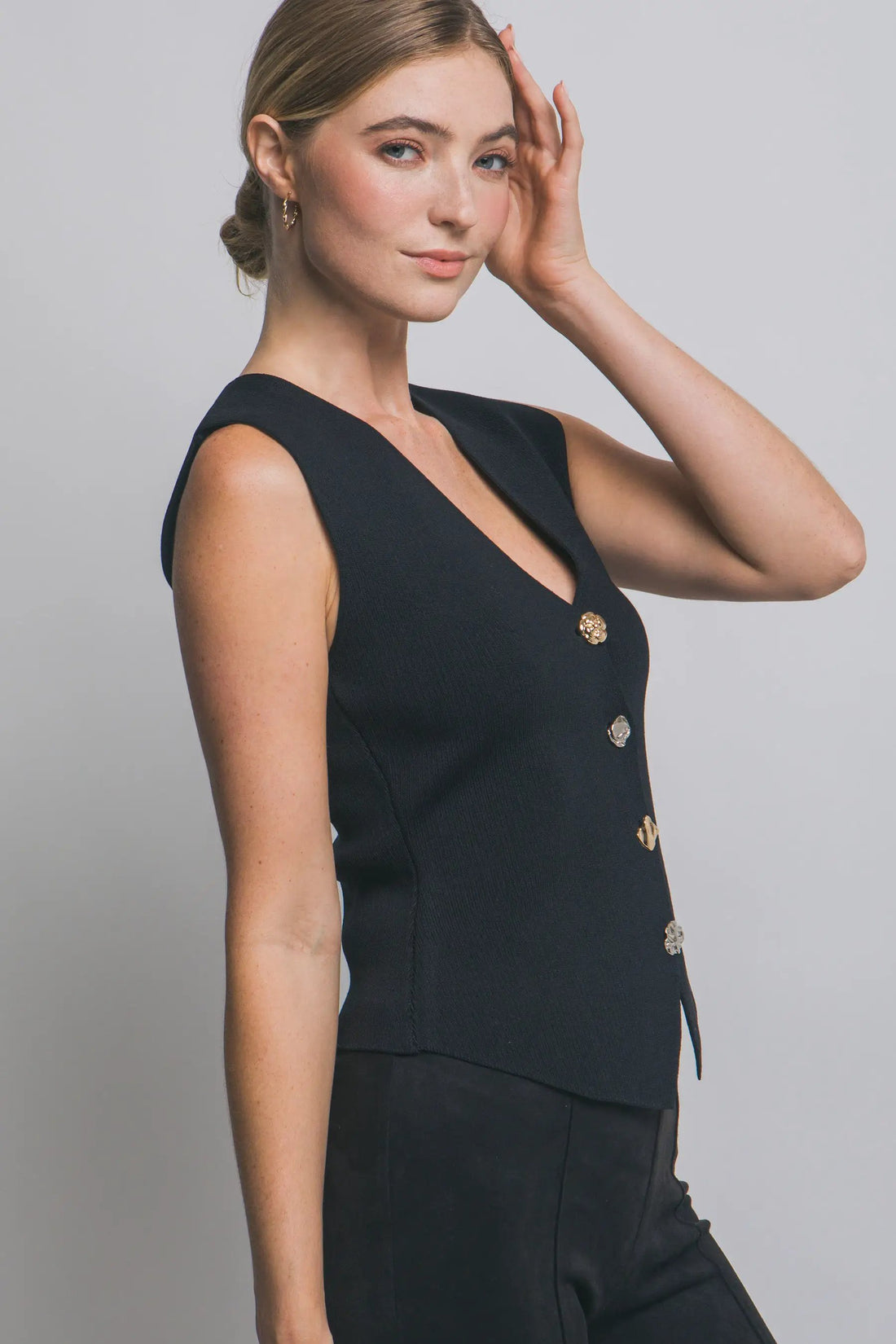 Chaleco Tejido de Botones para Mujer - Estilo Elegante y Moderno by LOVE TREE