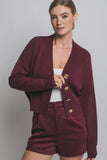 Sueter Cardigan Mujer Vino Tinto | Suéter Elegante Manga Larga con Botones Dorados – Estilo Chic