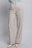 Pantalón de Lino Beige de Cintura Alta para Mujer - Moda y Estilo Casual