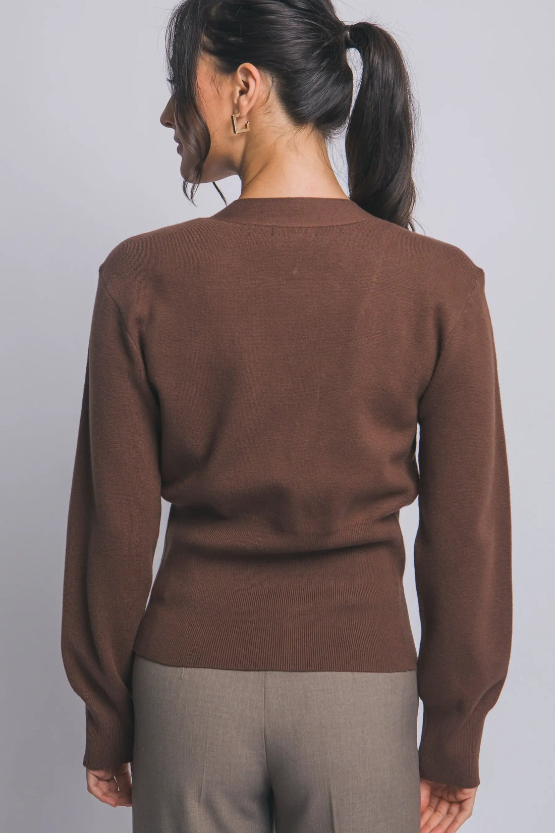 Suéter Cardigan de Dama con Cuello V y Botones dorados by LOVE TREE